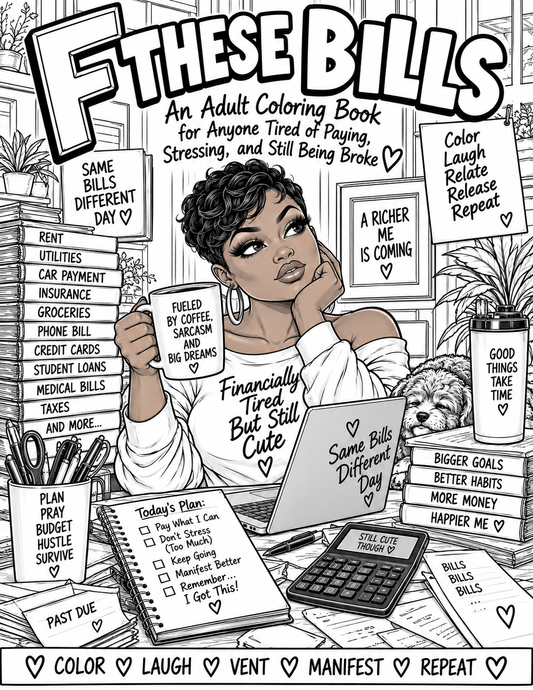 F These Bills: An Adult Coloring Book for Anyone Tired of Paying, Stressing & Still Being Broke
